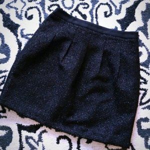 {Loft} Black Metallic Threaded Shimmer Skirt